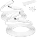 12V DC Extension Cable 30Ft 2Pack,Flat 5.5Mm X 2.1Mm 22 AWG Power Supply Extended Cord,5521 12 Volt Female to Male Barrel Plug Extender Adapter Lead for CCTV Security Camera,Eufy,Tp-Link Tapo